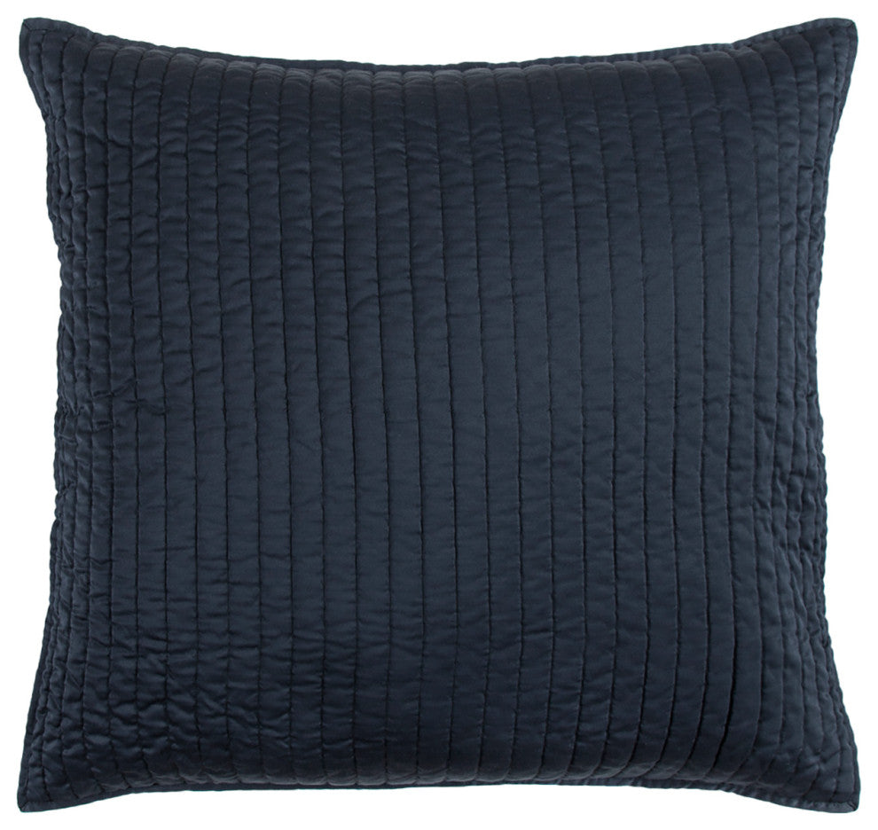 Satin Channel Quilted Euro Sham, 27"x27", 1 Piece, Blue