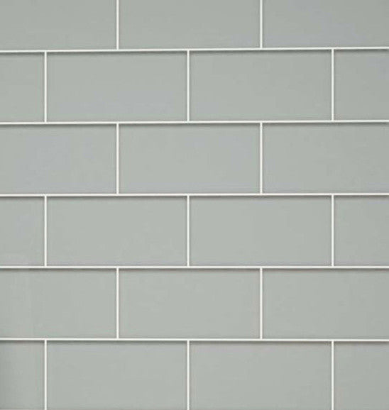 Glass Subway Tile, True Gray, Sample Swatch