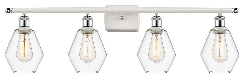 Innovations 516-4W-WPC-G652-6-LED 4-Light Vanity Light, White, Polished Chrome