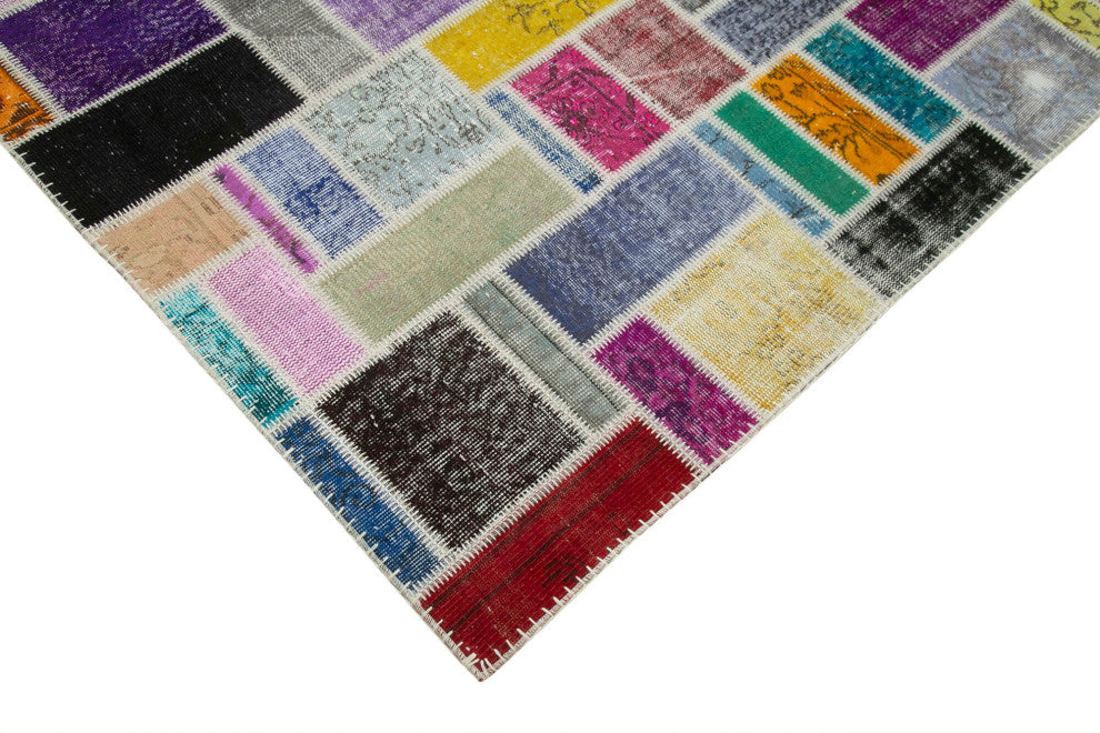 Rug N Carpet - Handmade Turkish 6' 10" x 9' 9" Wool Patchwork Area Rug