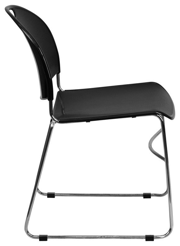 Black Plastic Stack Chair RUT-188-BK-CHR-GG