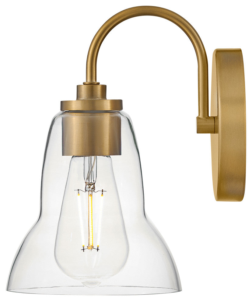 Lark Vera 6.5" Single Bath Vanity Light, Lacquered Brass