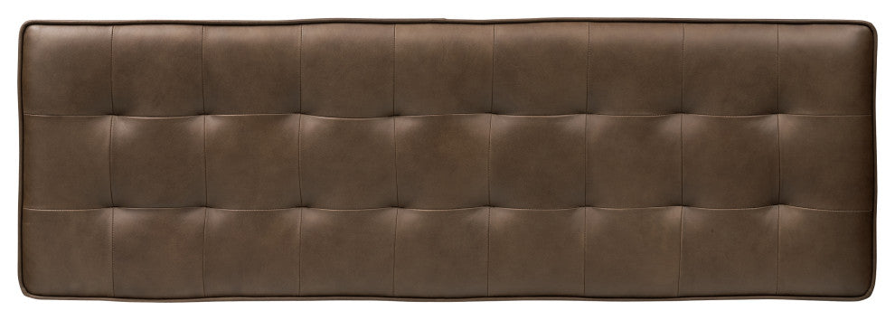 Poly and Bark Luca Leather Bench, Cocoa Brown