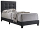 Fabric Upholstered Tufted Twin Size Bed, Charcoal