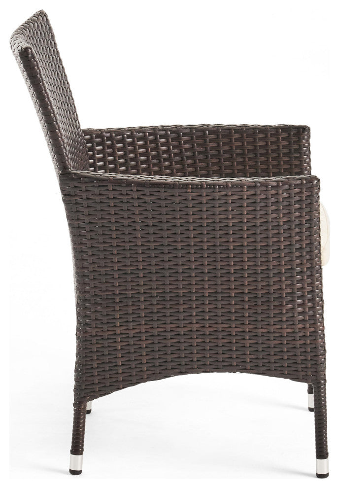 GDF Studio 5-Piece Jacob Outdoor Dining Set With Acacia Table and Cushions