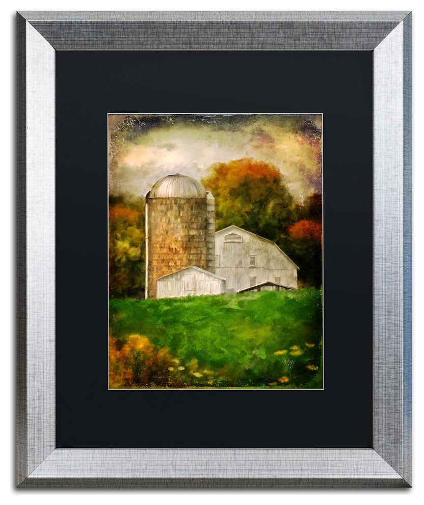 Lois Bryan 'Down on the Farm' Art, Silver Frame, Black Matte, 16"x20"