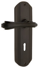 Deco Plate With Keyhole Fleur Lever, Oil-Rubbed Bronze, Right-Handed