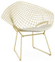 Diamond Bertoia Wire Chair, Gold/White