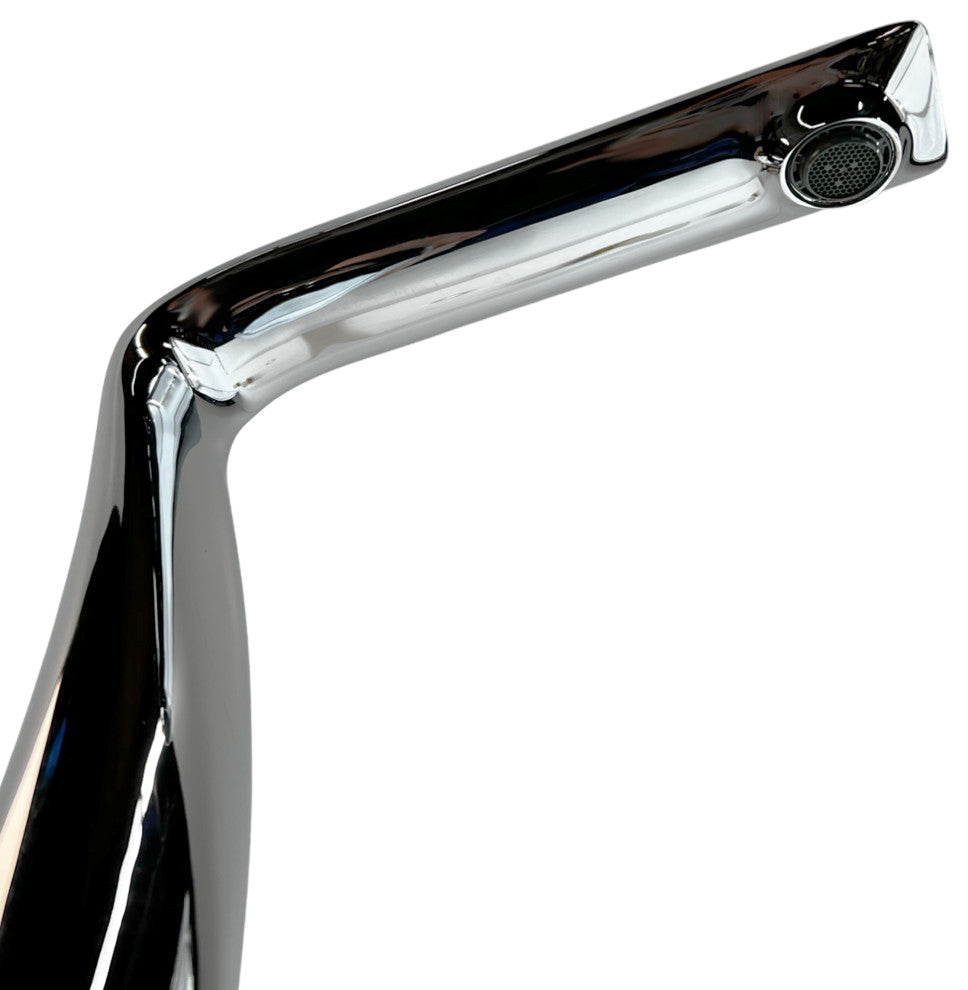 CastelloUSA Widespread 3 Hole, Bath Faucet, 2-White Rock Crystal Handles, Chrome