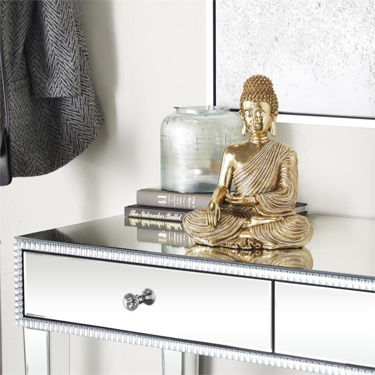 Gold Playstone Traditional Buddha Sculpture