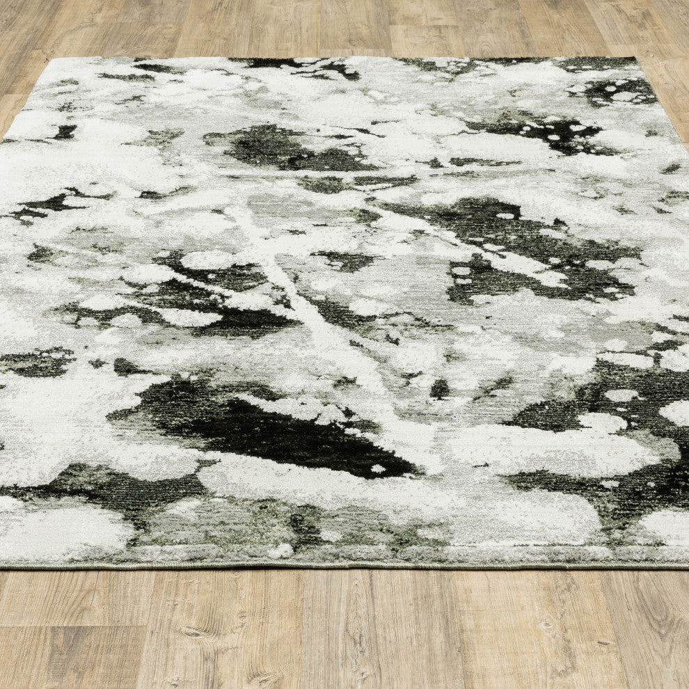 Elements Misty Shadows Charcoal/White Area Rug, 5'3"x7'3"