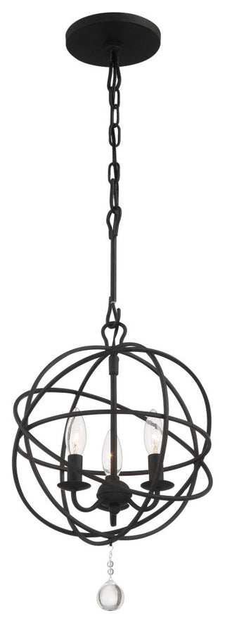 Crystorama Lighting Group 9225 Solaris 3 Light 13"W Cage Pendant - Black