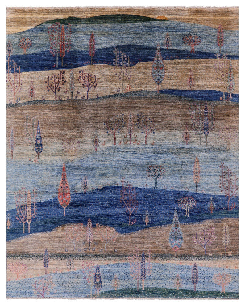 8' 1" X 10' 0" Tribal Persian Gabbeh Handmade Wool Rug Q9718