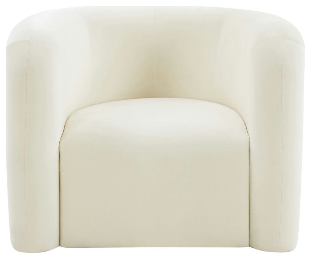 TOV Furniture Curves Cream Velvet Lounge Chair