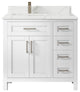 Cambridge 36 Left Offset Bath Vanity in White 1.5" Calacatta Laza