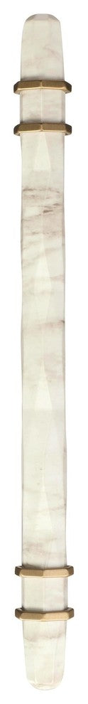 Carrione Cabinet Pull, Marble White/Golden Champagne, 3-3/4" Center-to-Center