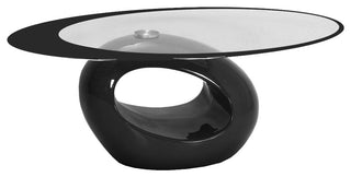 Stylish  Oval Shape Coffee Table, Black