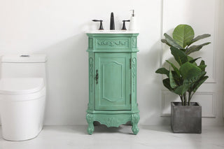19" Single Bathroom Vanity, Vintage Mint