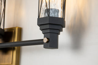 Abbey 3 Light Bath Bath Vanity Light, Weathered Zinc and Antiqued Brass