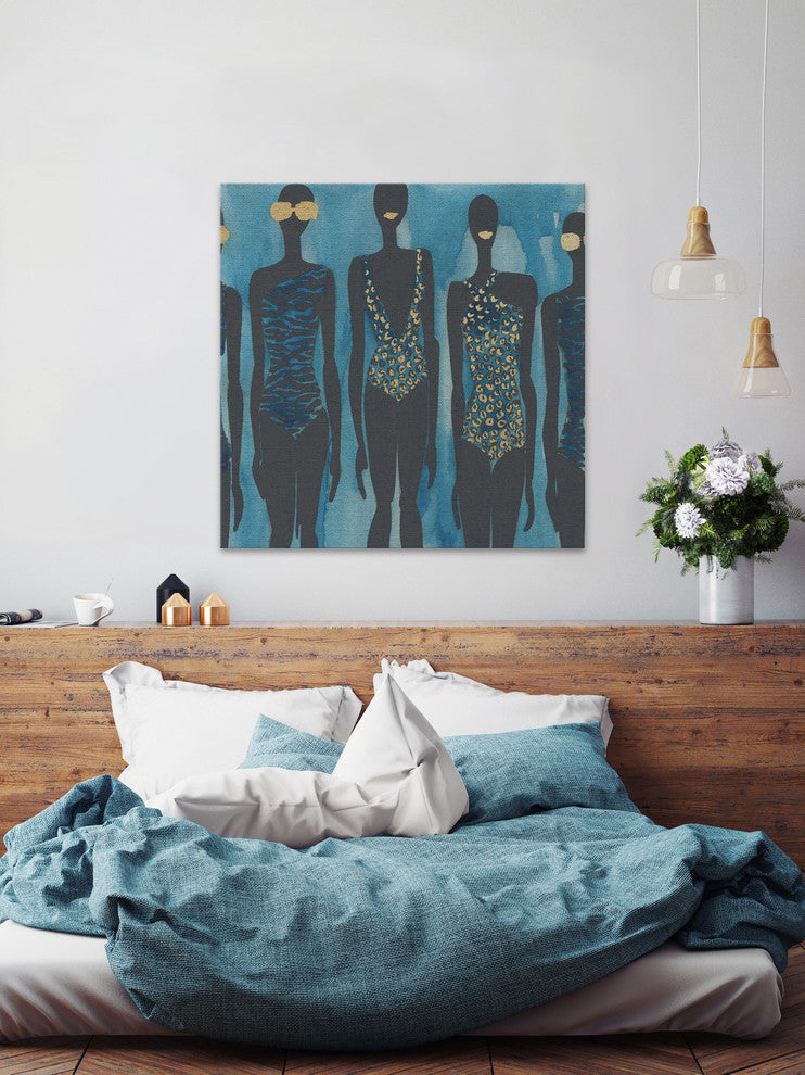 "Bikini Class II" Painting Print on Wrapped Canvas, 24"x24"