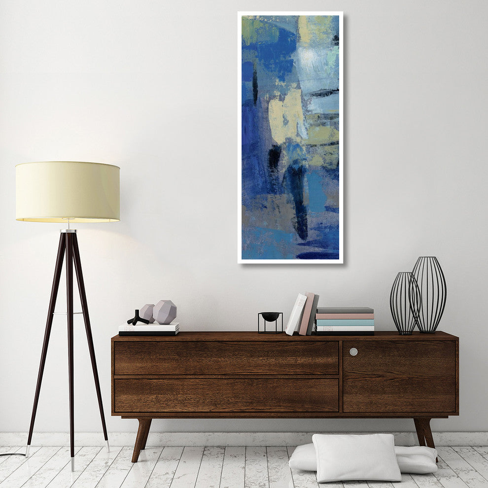 "Ultramarine Waves III Panel I" Digital Paper Print by Silvia Vassileva, 26"x62"
