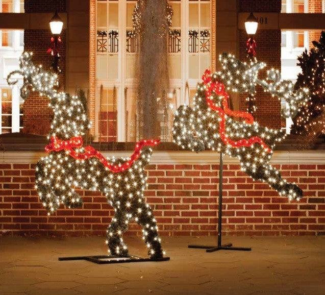 6' Giant LED Lighted Flying Reindeer Topiary Christmas Decoration