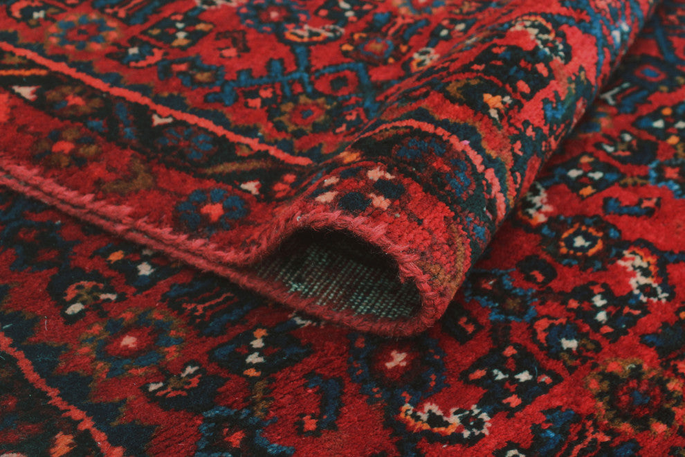 Fine Vintage Distressed Lafayette Red/Charcoal Runner, 3'4x13'10