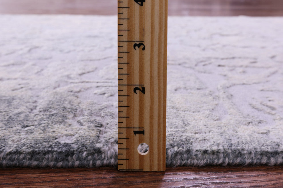 Wool and Silk Handmade Modern Runner Rug 2' 6" X 17' 8" Q11781