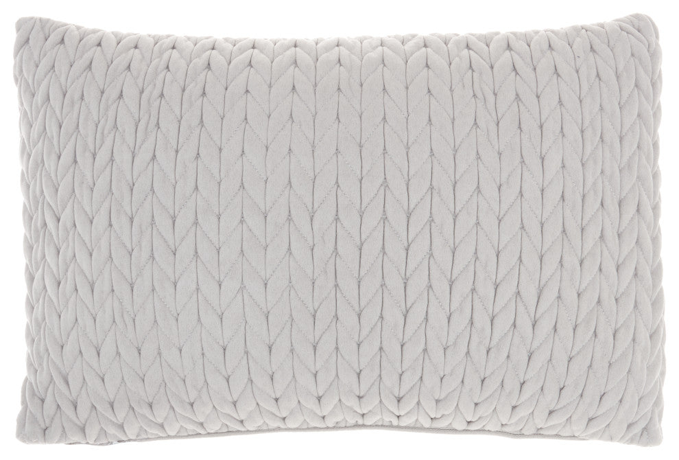 Mina Victory ET299 Throw Pillow, Light Grey, 14"X20"
