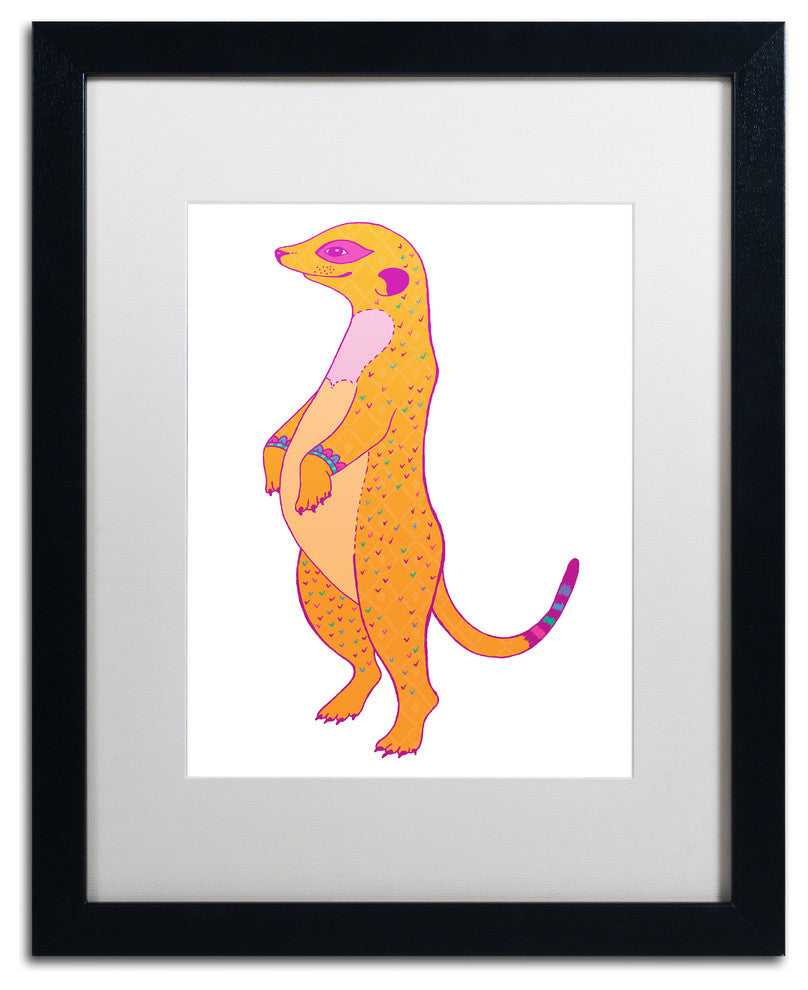 Hello Angel ''Happy Meer'' Art, Black Frame, White Mat, 20x16