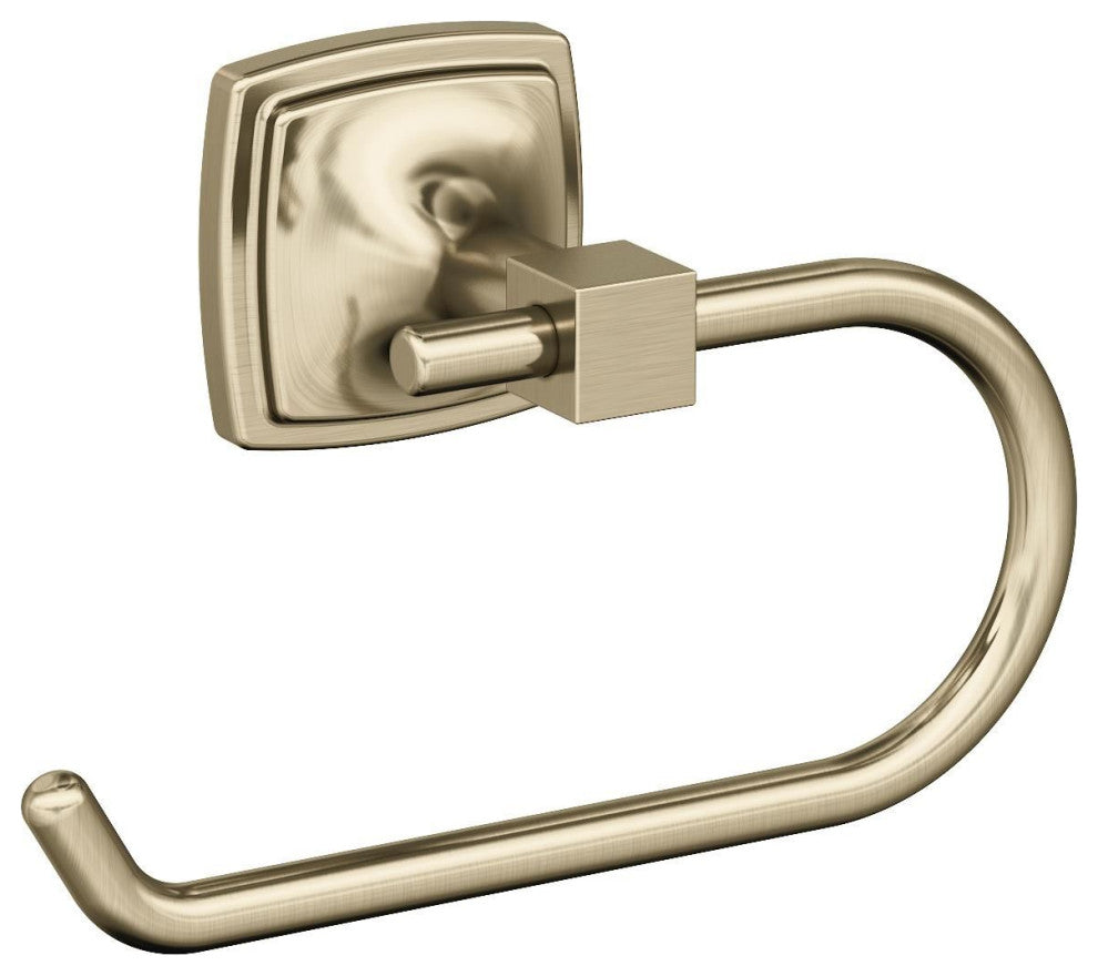 Amerock Stature Transitional Single Post Toilet Paper Holder, Golden Champagne