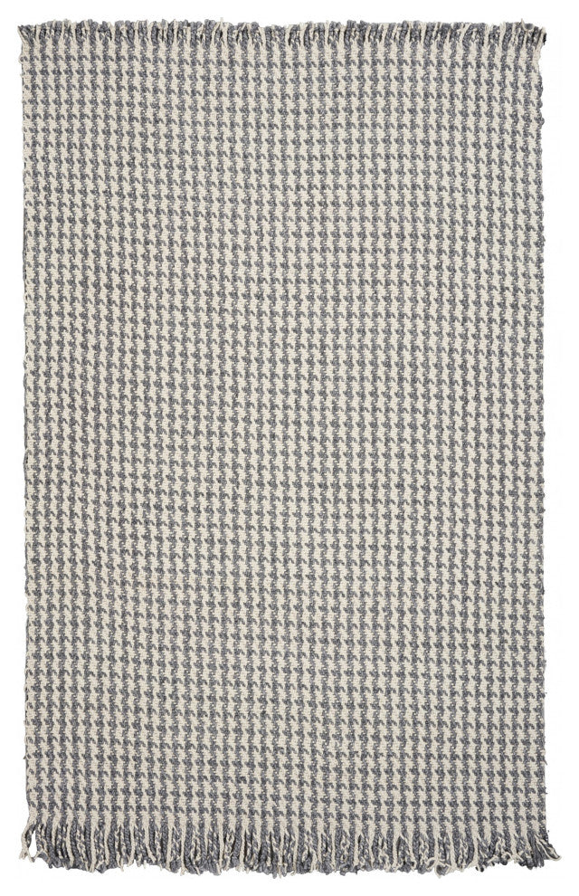 HomeRoots 7' x 9' Wool Ivory or Grey Area Rug