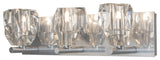 Gatsby 3-Light Bath Sconce, Sterling Finish, Crystal Accents