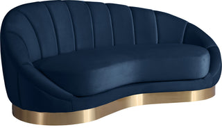 Shelly Velvet Upholstered Chaise, Navy