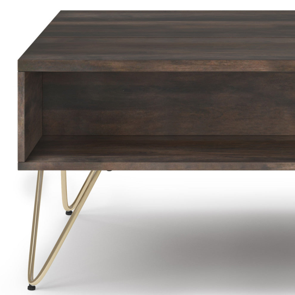 Hunter Lift Top Coffee Table in Oak Veneer, Ebony