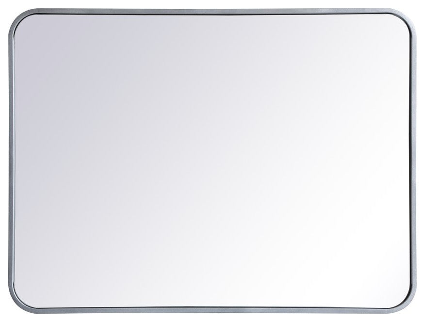 Elegant Decor MR802432S Soft Corner Metal Rectangular Mirror, 24"x32"