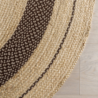 Cottage Oval Jute Area Rug, Dark Brown 10'x14'