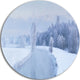 Blue Frosty Winter Weather Panorama, Landscape Disc Metal Wall Art, 11"