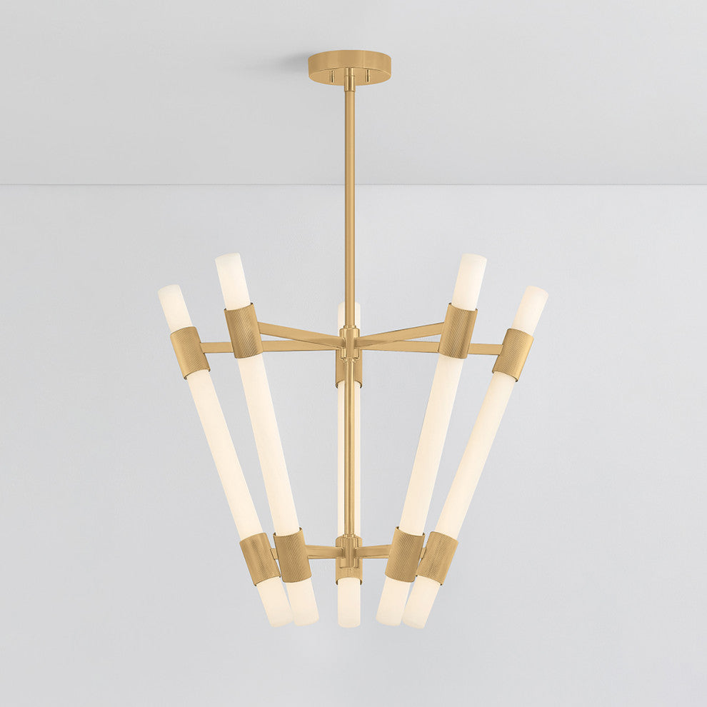 Corbett Lighting Krakow Integrated LED Chandelier, Vintage Brass, 32"Dx26.5"H