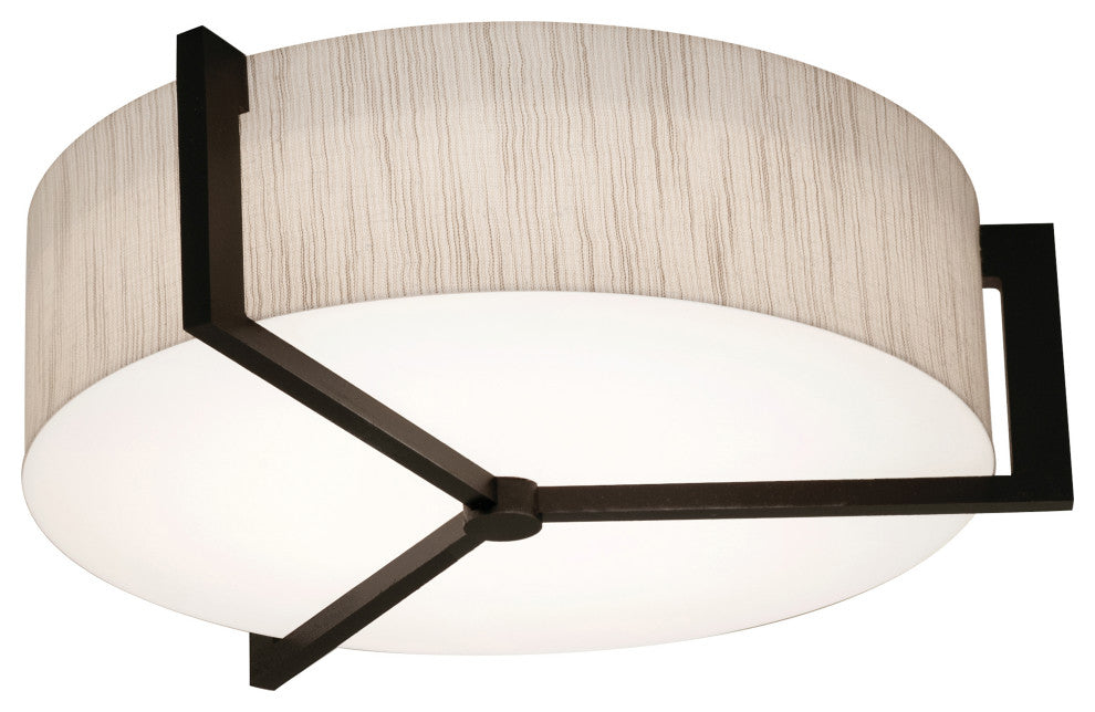 Apex 12'' Flush Mount, Espresso, Jute Shade