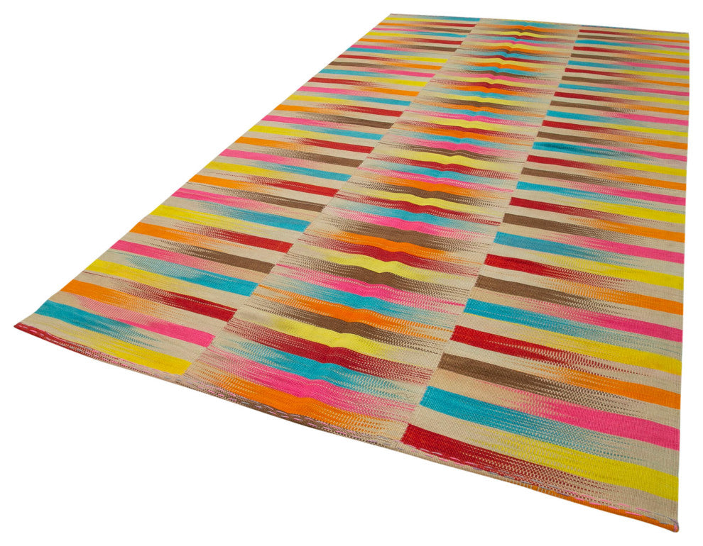 Rug N Carpet - Hand-knotted Oriental 6' 6'' x 11' 11'' Flatweave Wool Kilim Rug