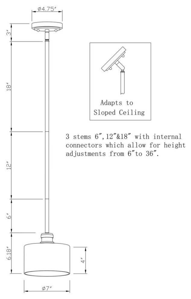1-Light Mini Pendant, Black