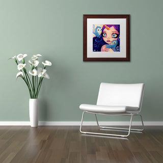 Natasha Wescoat 'A Little Birdy Told Me' Art, Wood Frame, White Mat, 11x11