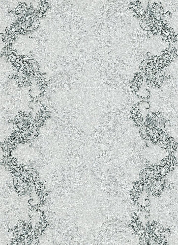 Eterna, Classic Ornamental Design White Wallpaper Roll