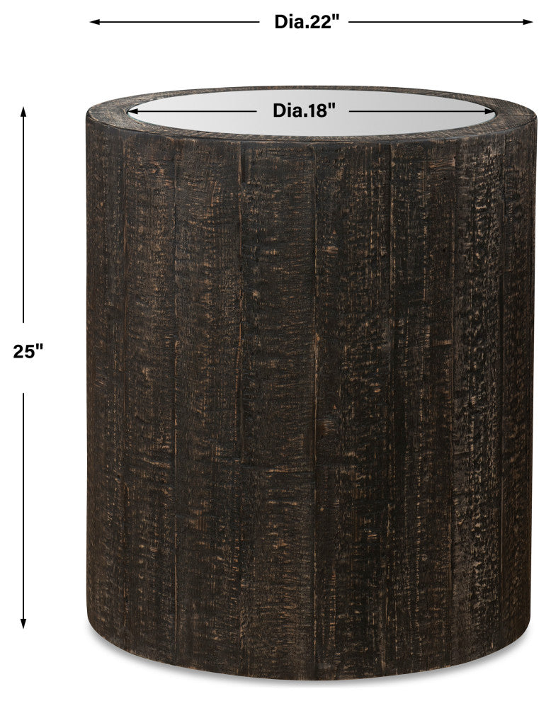 Uttermost Sequoia Mirrored Drum Table