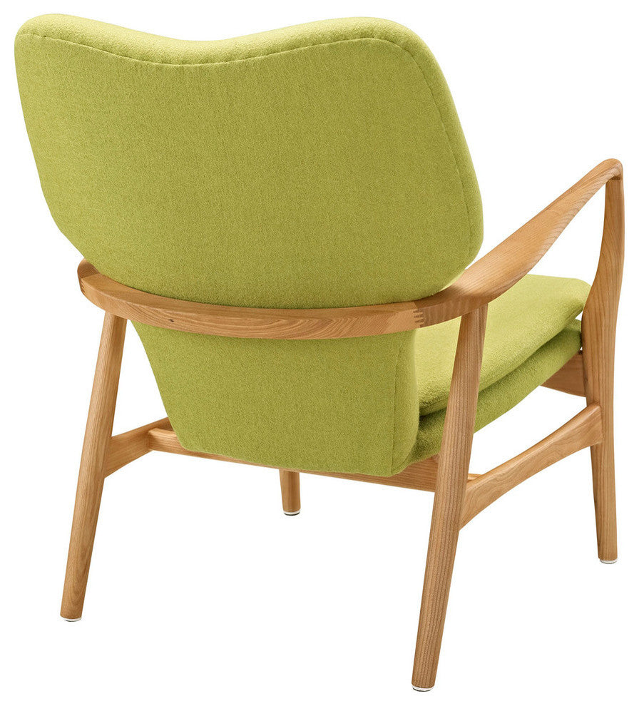 Modern Contemporary Lounge Chair, Green Fabric