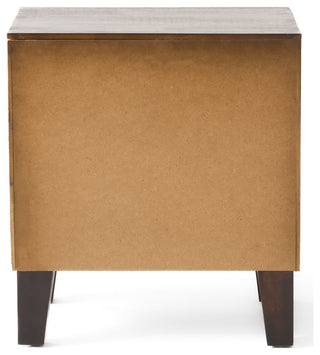 GDF Studio Glendora Brown Mahogany Solid Wood Single Drawer End Table Nightstand