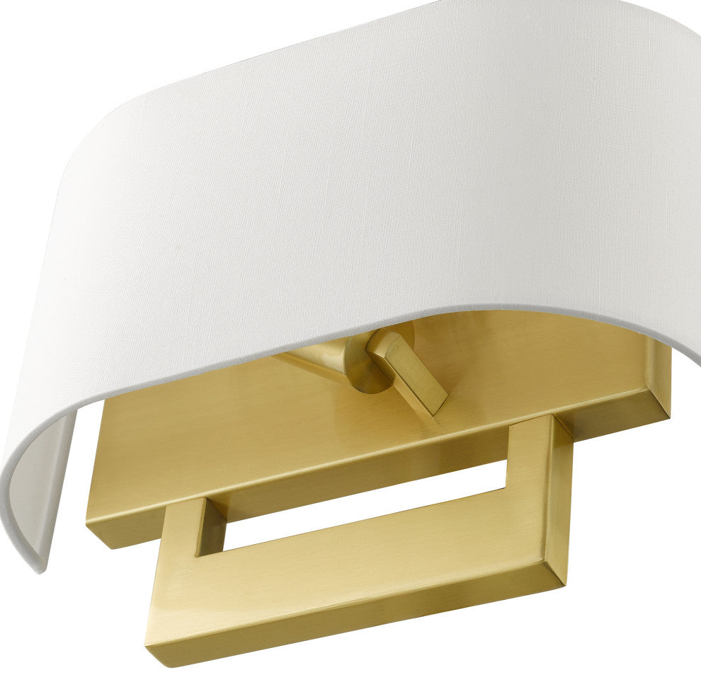 Livex Lighting Wall Sconces 2-Light Satin Brass Medium Sconce