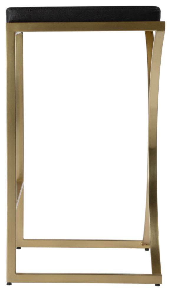 Natalya 31" Bar Stool, Black Leather