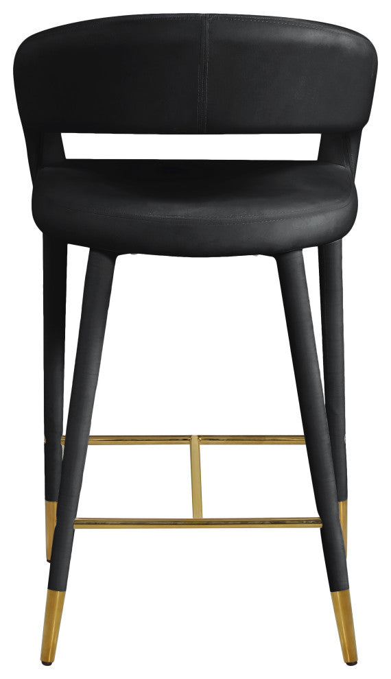Destiny Counter Stool, Black, Velvet